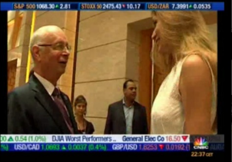 Carefully photographed and then posted up on CNBC.  Schwab's meeting with Gulnara - later it apparently continued into a private audience !