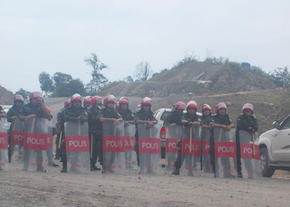 Raban polis pengerara penyarut udah dianjung bejaga di Murum, taja pan empang jalai nya diibun enggau chara ti manah sereta chelap