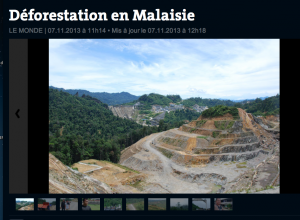 Deforestation in Malaysia, Le Monde feature covers the Murum Dam conflict