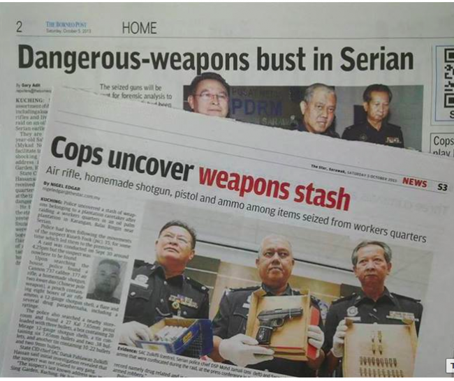 Just to remind the police chief, this story of an arms haul in Serian appeared in the papers on Oct 5th!