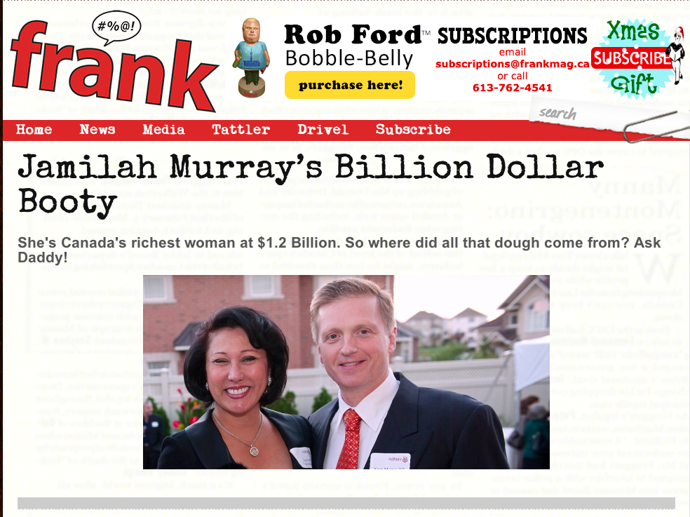 Canada’s ‘RICHEST WOMAN’ Jamilah Taib Gets Unwelcome Local Press