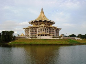 Where Taib made his speech - the DUN was memorably described as looking like the North Korean State Circus and built by Taibs company CMS.