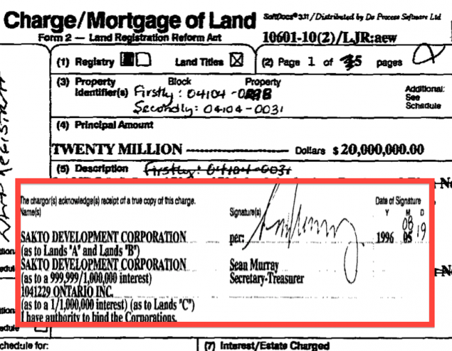 Sakto's Sean Murray in receipt of a $20million loan from Taib's wife and Hong Kong company Richfold Investments Limited