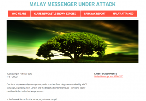 Raban penyerang madahka sida udah kena serang! Laman blog enggi Malay Messenger ti enda agi dipejalaika