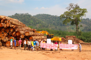 Orang Asli blockade in Terhadap Pembalak, West Malaysia. 