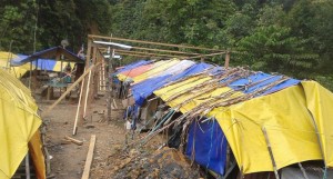 Camped out - permanent blockade at the planned construction site for Baram Dam.