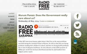 Ambi meh bagi ba laman web Radio Free Sarawak ti udah mayuh menang perais penyadung enggau penabur berita enggau penerang