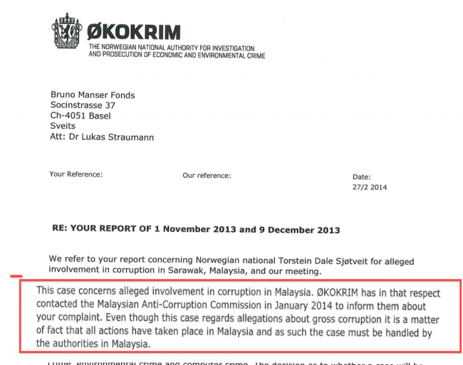 Okokrim have officially referred the allegations against Torstein Sjotveit to the MACC