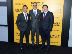 Najib step-son Riza Aziz, Red Granite partner Joey McFarland and Jho Low at the New York premier of Wolf of Wall Street