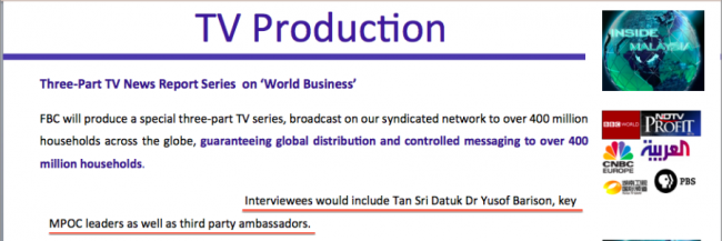 "Guaranteed" placement on a top news show 'World Business' for the MPOC's CEO!