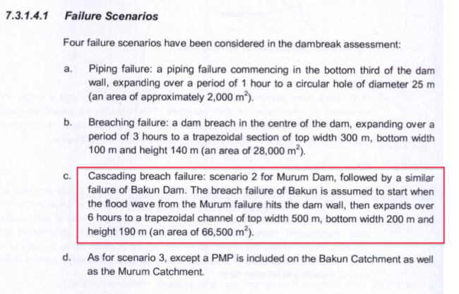 Possible scénarios include the threat of a "cascading failure" of Bakun 