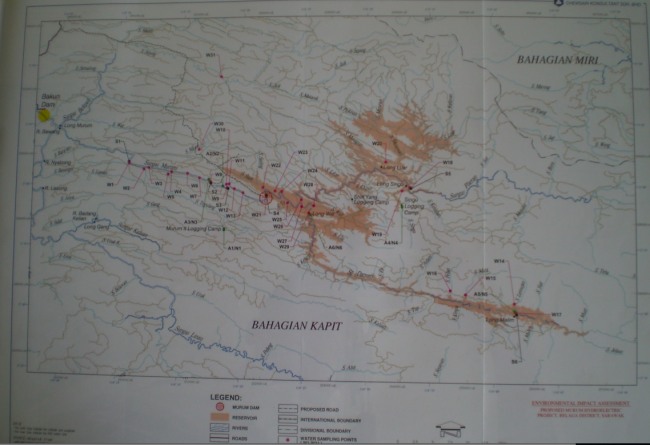 Map of the flooding from Murum