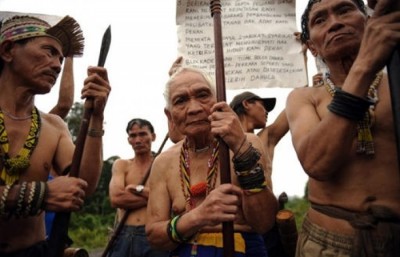 Ignored - Sarawak Report photographed these native blockaders against logging in 2008