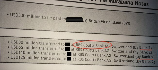 All the money went to Good Star's account at Coutts according to the official papers (code names redacted)