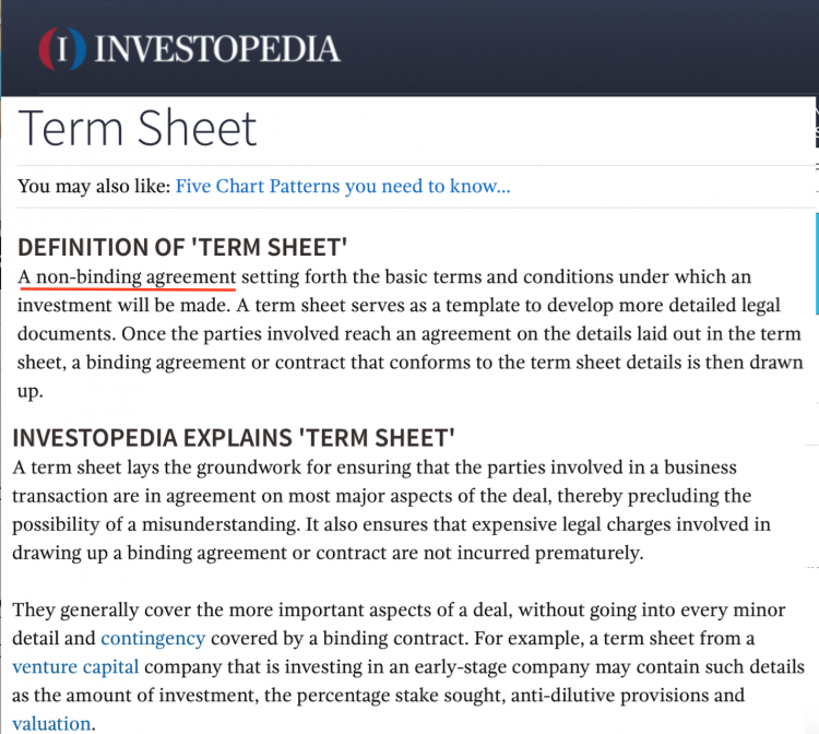 The publication of the term sheet is only a stage in the preparation for the actual agreement