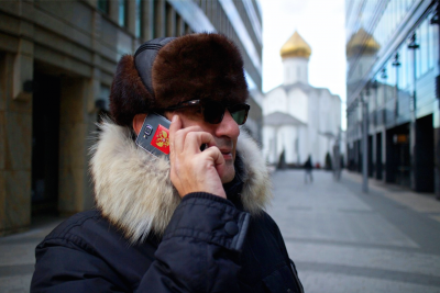 Banker Pascal Najadi in Moscow this week - he says he has hired extra bodyguards for his own security