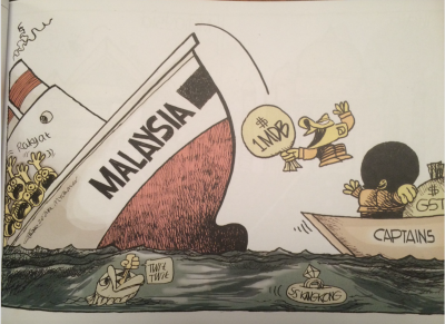 Zunar faces half a century in jail for cartoons and tweets like this..