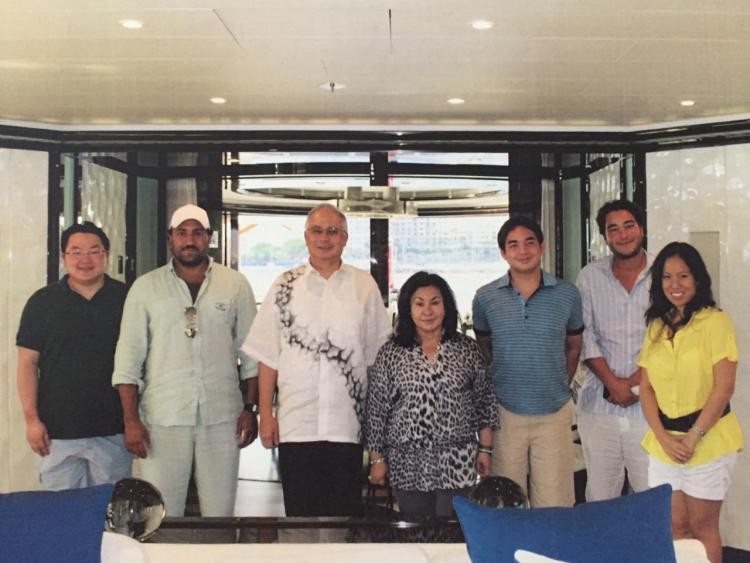 Mixing business with family friendship. Jho Low (left) lines up with the Directors of PetroSaudi and Malaysia’s ‘first family’ at the outset of the 1MDB venture
