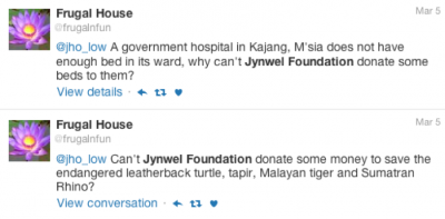 Rayat Malaysia ngena Twitter betanya ngagai Jho Low nama kebuah iya enda ngulurka duit bantu iya di Malaysia