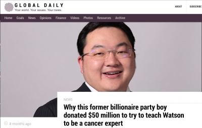 Global News carried a blatant PR article on Jho Low July last year