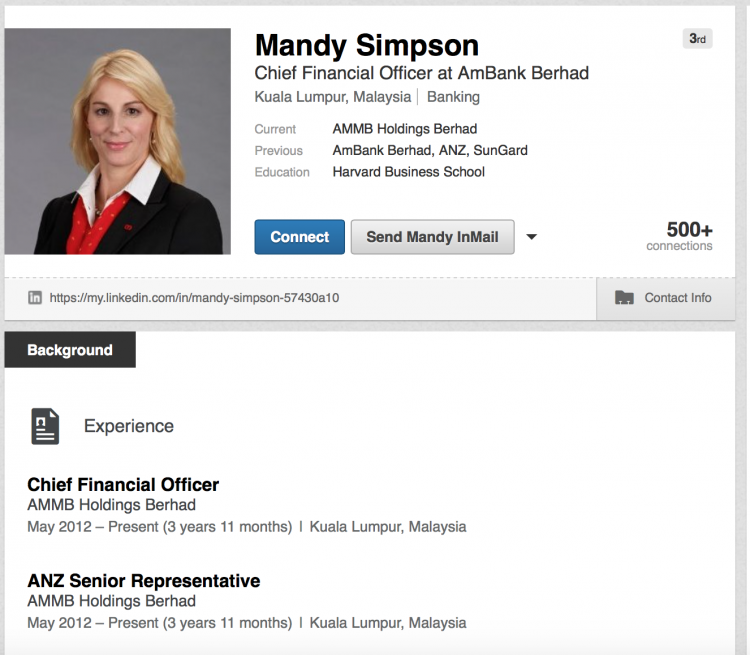 Mandy took over in May 2012 on secondment from ANZ... didn't she notice the August transfer of US$620 million from the PM's account to Singapore?  She had been a senior figure at the bank since 2012 when the sums were being paid in.