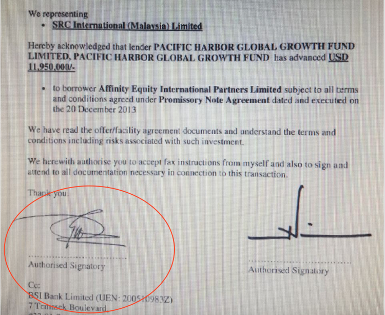 The allegation is that Jaiwei forged the BSI signature.. but who OK'd the investment from SRC?