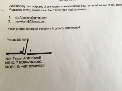 Nik Faisal Arif Kamil also signed off on the dodgy investment