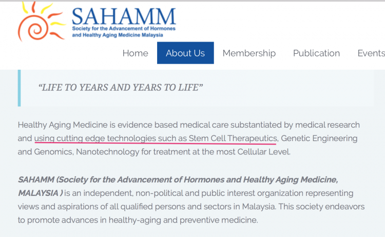 Sahamm President denies he uses such expensive Stem Cell Therapies as Dr Sidiq, but confirms they exist