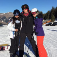 Partying in Courcheval in the Alps last year - Jasmine Loo (right) with the Jho Low crowd