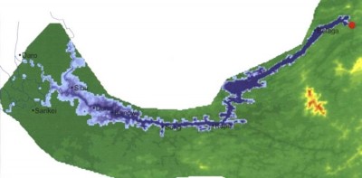 Projected flood basin if Bakun fails - kept secret