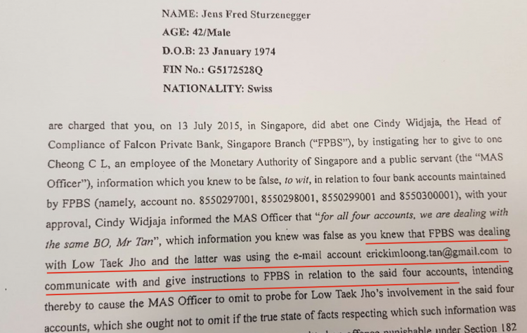 Jho Low was using an email in the actual name of Eric Tan!