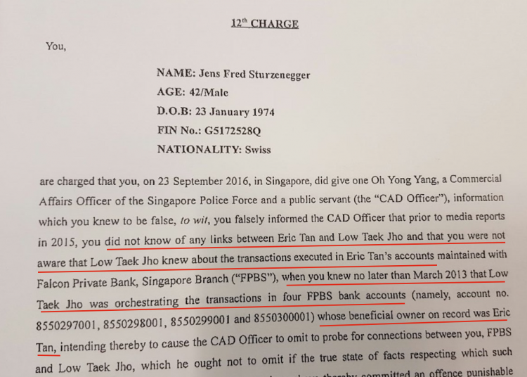 Pretended not to know the links between Jho Low and Eric Tan or to know that it was Jho who orchestrated the accounts, which were recorded as being beneficially owned by Tan