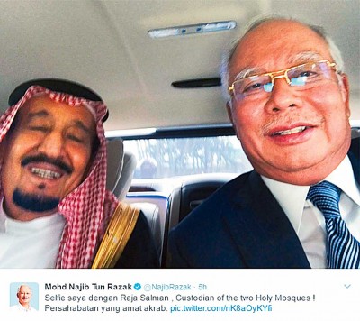 Najib uploaded a 'selfie' with King Salman, but the heat has been turned up with the arrest of his key contact