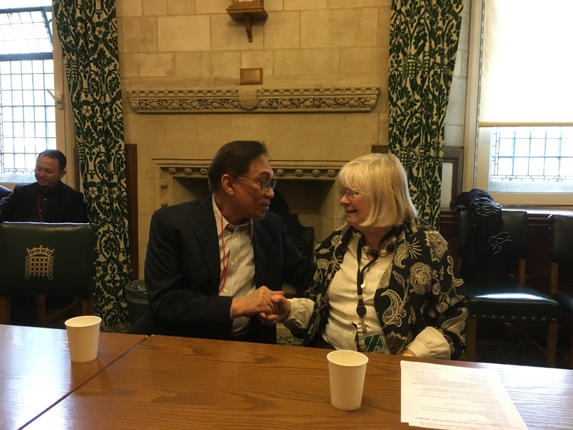 Anwar with veteran human rights campaigner Ann Clwyd MP