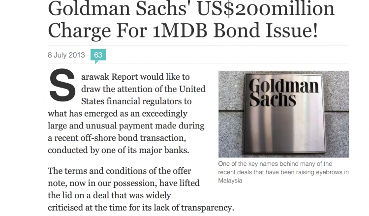 How Sarawak Report first challenged Goldman Sachs over 1MDB
