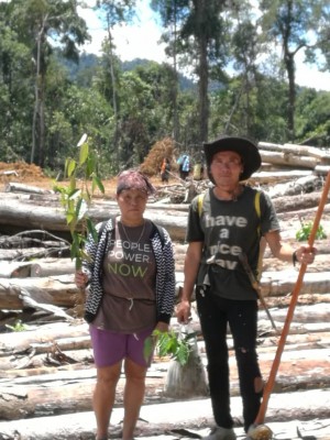 Locals by the felled forest that Radiant Lagoon plans to convert to big-agri (once they have profitted from the timber)
