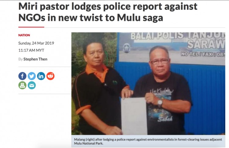 Pastor Lian Malang ssuing a police report against Mulu protests supported by foreign NGOs!