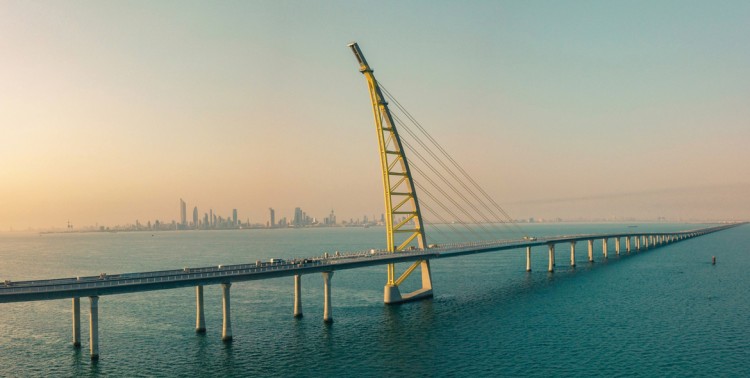 The Sheikh Jaber Al Ahmed Causeway constructed by Hyundai