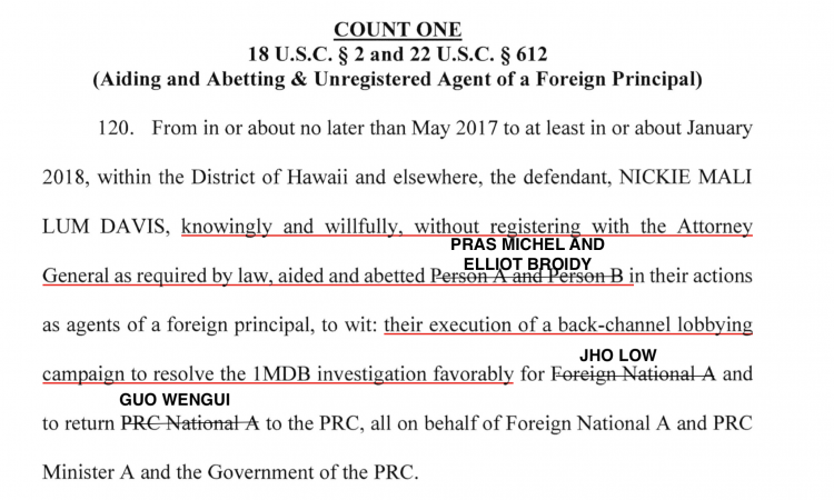 From the Hawaii Court Papers against Jho Low's secret lobbyists