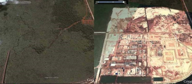 Before and After - from Protected Mangrove Forest to Lynas Plant