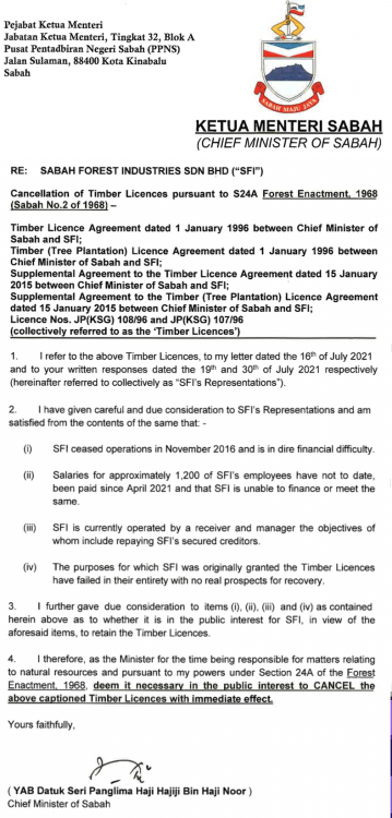 CM's decision having earlier granted the concession